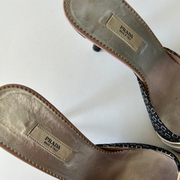 PRADA VINTAGE KIMONO EMBELLISHED MULES - Picture 7 of 13